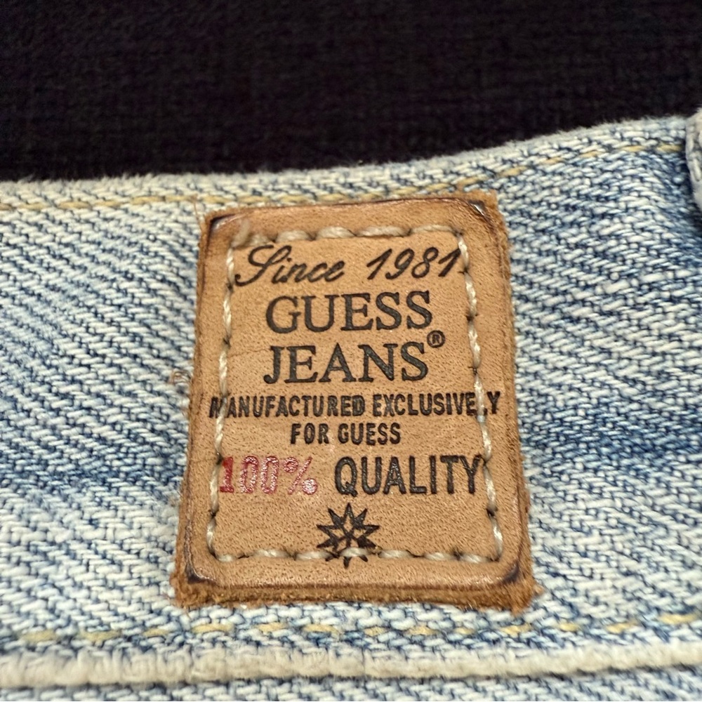 Vintage Y2K Guess Women's light Blue Denim mini Skirt size 24 - Picture 7 of 16